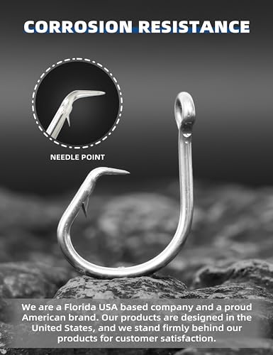 BLUEWING Big Game Circle Hooks Heavy Duty Stainless Steel for Saltwater & Freshwater Fishing - style: Size 12: 28/0, 2pcs