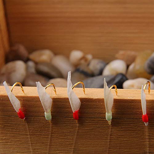 Fishing Bait Rigs Saltwater, 10Packs Surf Fishing Rigs with Fish Skin Feather Fishing Hooks Swivels Glow Beads Rigs Sea Bass Rigs Fishing Bait Lures - color: AFA, size: 8#
