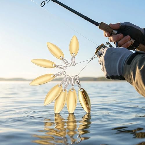 Fishing Spinners Basic Set Beetle Spin Fishing Lures with Spinner Blades for Lure Making, Complete Lure Making Supplies for Freshwater Bass Angling & DIY Use