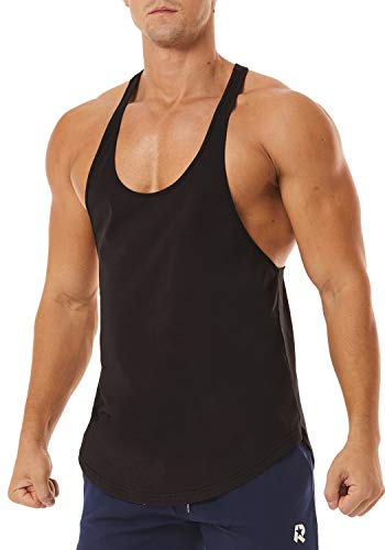 Men's Workout Quick Dry Soft Gym Bodybuilding Stringer Tank Tops - color: Black, size: X-Large