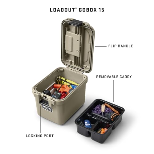 YETI LoadOut GoBox Collection, Divided Waterproof Cargo Case, Dry Box, Camera Case, Fishing Tackle Box - color: White, size: GoBox 15