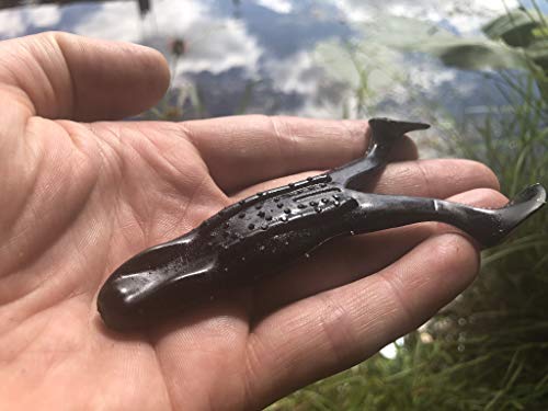 Paddle Toad Frog Soft Plastic 1/2oz 4.13" Fishing Lure - Pack of 3 - color: BLACK NINJA