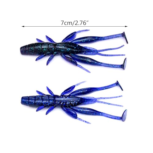 8pcs Soft Crawfish Baits Artificial Baits Floating Shrimp Lobster Baits Crayfishs Lure Swimbait Elastic Simulation Baits - color: light green 6
