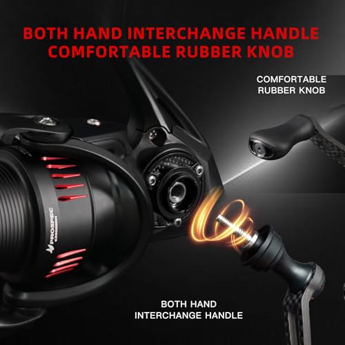 SEASIR Prospec Spinning Reels, Ultralight Smooth | Carbon Fiber, Max Drag up to 19.8LB, 5.2:1/6.2:1 Gear Ratio, Compact, 8+1 Shielded Ball Bearing, Freshwater Saltwater - style: 3000mhg/Max Drag 9kg