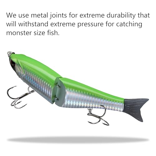 Bassdash SwimShad Glide Baits Jointed Swimbait Bass Pike Salmon Trout Muskie Fishing Lure,3-Pack - color: Green/Silver +Pink/Silver +Black/Silver, size: 4.5in/0.65oz
