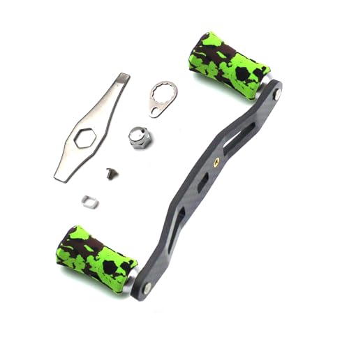 Mr. Z 95mm Carbon Fiber Baitcasting Reel Handle Compatible for Abu Garcia Shimano Daiwa Light Weight Low Profile Casting Reel - color: Camo Green, size: Right-handed