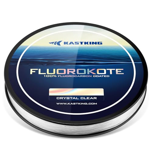 KastKing Fluorokote 100% Fluorocarbon Coated Fishing Line, Fluorocarbon Leader, Extreme Clarity,Fast Sinking,Shock Resistant, High Abrasion Resistance - size: 6LB(300Yard)