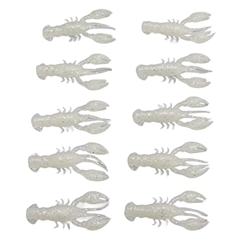 Pongnas 10-Pack Soft Fishing Lure Crawdad Bait Green Shrimp for Bass Fishing - PVC Design - color: Luminous