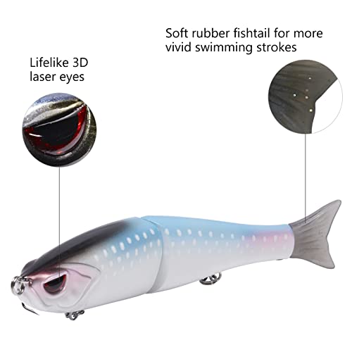 Bassdash SwimShad Glide Baits Jointed Swimbait Bass Pike Salmon Trout Muskie Fishing Lure - color: Scales, size: 4.5in/0.65oz