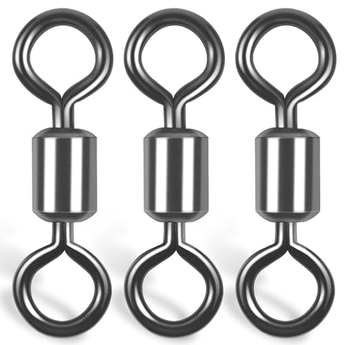 Rolling Barrel Fishing Swivel,120pcs Stainless Steel Black Nickel Fishing Line Connector Swivels Fishing Tackle for Saltwater 30LB to 335LB - size: 120pcs 2#-88lb