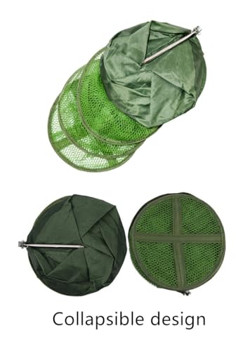 TOASIS Fishing Keep Net Collapsible Fish Keeping Nets Circular-Nylon Mesh Fishing Keepnet Diameter 11.8 Inch Length 4.92 Ft Carp Mesh Keepnets