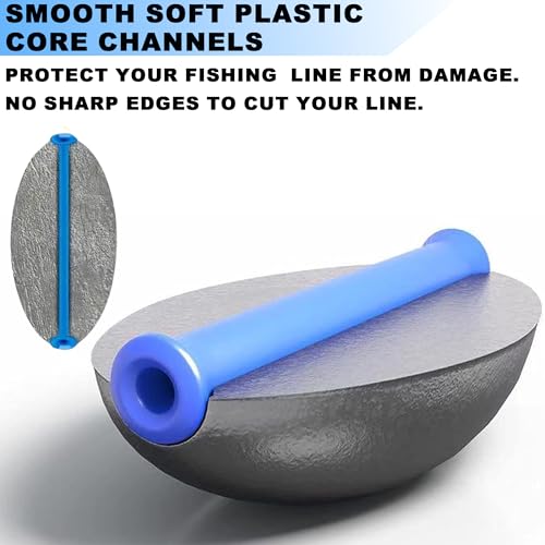 Egg Sinkers Fishing Weights – Lead Oval Sliding Sinkers for Catfish, Bass & Surf Fishing, No-Snag Smooth Hole Design, Heavy Fishing Weights for Bottom Rigs in Lakes, Rivers & Beach - style: 120g-2pcs