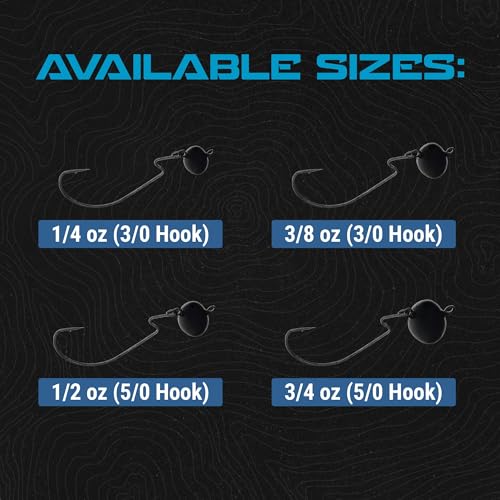 Reaction Tackle Football Swing Jig, Free-Swinging Hook with Football Head for Bass Fishing, Deep Water and Rocky Terrain (5-Pack) - color: Green Pumpkin, size: 3/8 Oz