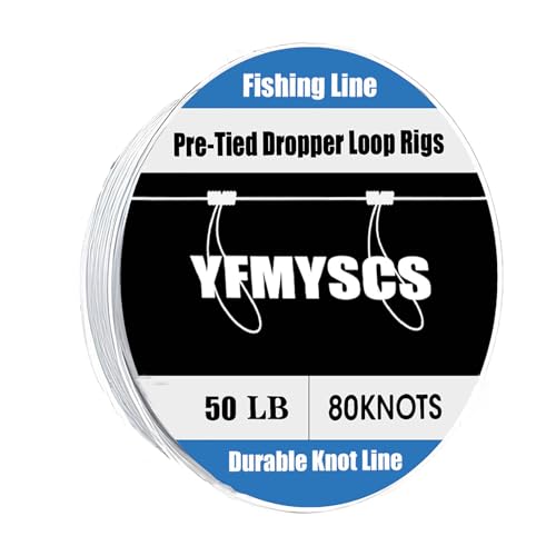 Pre-Tied Dropper Loop Rigs,Fishing Line Spool, Loops About 12 Inches Apart with 3.5 Inch Loop Size. Perfect for Saltwater & Freshwater Fishing ﻿ - size: 50LB