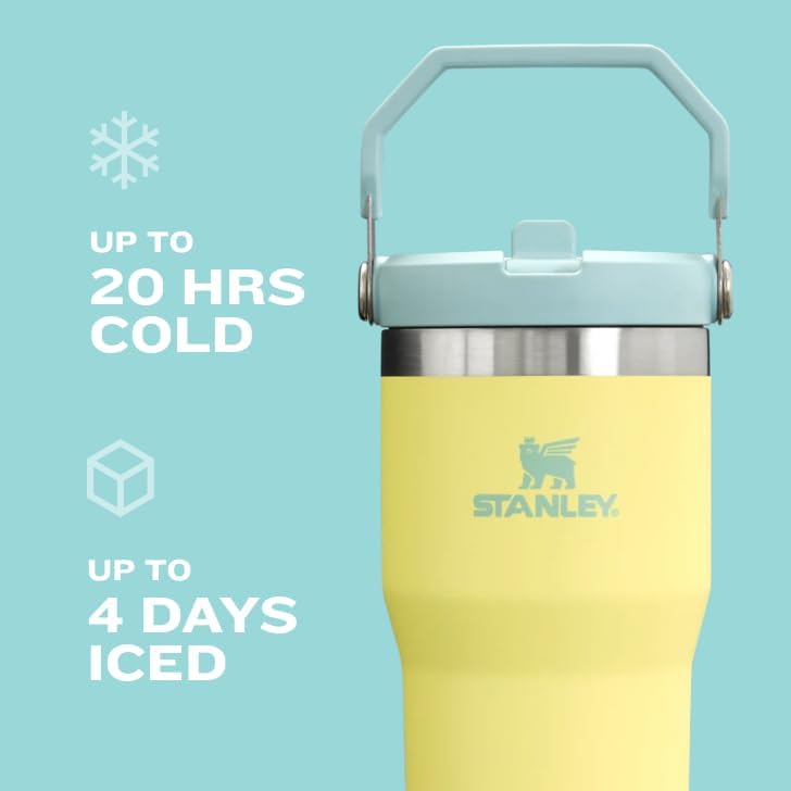 STANLEY IceFlow Flip Straw Tumbler with Handle 30 oz | Twist On Lid and Flip Up Straw | Leak Resistant Water Bottle | Insulated Stainless Steel |BPA-Free | Rose Quartz