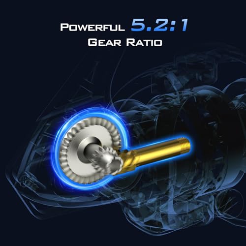 KastKing Centron & Centron Lite Spinning Reels, Size 500 is Perfect for Ice Fishing, Up to 17.5 Max Drag, 5.2:1 Gear Ratio, Ultra Smooth Powerful, CNC Aluminum Spool, 9+1 BB Light Weight - color: Centron Lite - Collapsible Handle, size: Size 1000