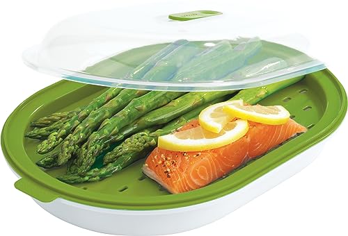 GoodCook Everyday Microwave Steamer – Vegetable & Fish Cooker, Preserves Vitamins & Nutrients, Quick Dinner & Meals, Adjustable Steam Release Vent