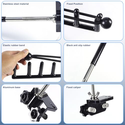 2PCS Marine Storage Rod Holder - Stainless Steel Multi-Rod Rack with Adjustable Clamps for Boat Railing