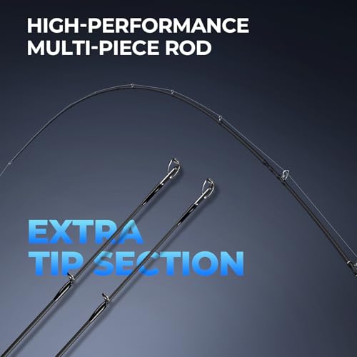KastKing Spartacus Passage Travel Fishing Rods, Portable 4-Piece Spinning & Casting Rods, Extra Twin-Tip, IM7 Graphite Blanks, Stainless Steel Guides with Zirconium Oxide Rings, EVA Handle - size: 7'6"-MH-Fast(4 Pcs+ Extra Tip), style: Casting