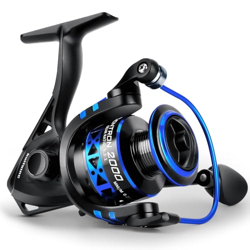 KastKing Centron & Centron Lite Spinning Reels, Size 500 is Perfect for Ice Fishing, Up to 17.5 Max Drag, 5.2:1 Gear Ratio, Ultra Smooth Powerful, CNC Aluminum Spool, 9+1 BB Light Weight - color: Centron, size: Size 2000