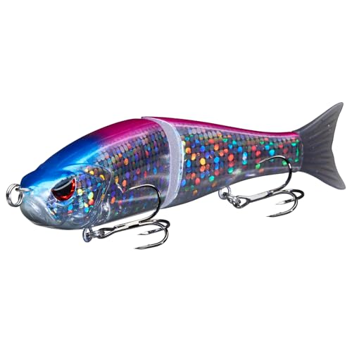 Bassdash SwimShad Glide Baits Jointed Swimbait Bass Pike Salmon Trout Muskie Fishing Lure,3-Pack - color: Green/Silver +Pink/Silver +Black/Silver, size: 4.5in/0.65oz