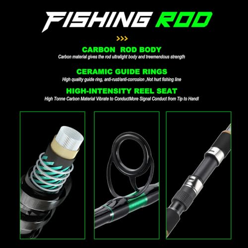 Sougayilang 3 Piece Surf Fishing Rod Combo Medium/Heavy Travel Spinning Rod with 4000/5000 Size Reel Baitfeeder Combo(9'/10'/11'12') - color: green, size: 10ft-Spinning-3Pc-MH