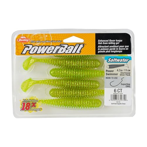 Berkley Berkley PowerBait Saltwater Power Swimmer - color: Chartreuse Silver Flash, size: 4 1/3"