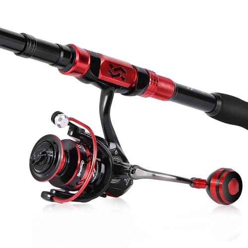 Sougayilang Fishing Pole with Spinning Reel Portable Fishing Rod Reel Combos - size: 2.1M/6.89FT Rod with 2000 Reel, style: Only Rod and Reel