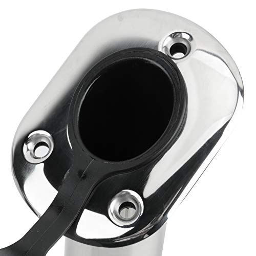 Amarine Made 4 Pack of Stainless Steel Rod Holders Rubber with Cap, Liner, Gasket (30 Degree Rod Holders)