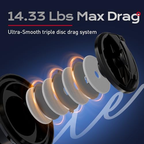 Handing LITE II Spinning Reels Freshwater Spinning Fishing Reels 14.33 Lbs Max Drag Ultra Smooth 5.2:1 Gear Ratio Aluminum Spool 3+1 BB Handle Interchangeable - size: Size 4000