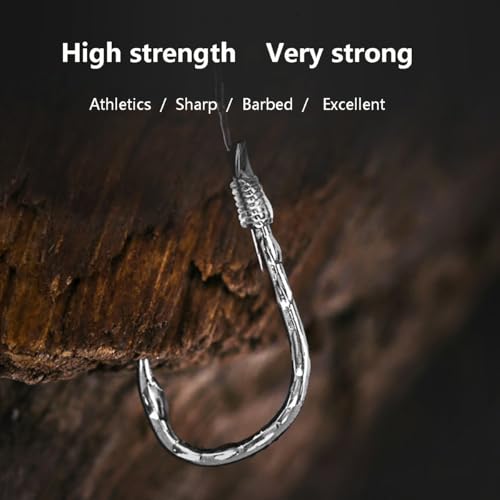 AMHDV Pre Tied Fishing Hooks on Line, Small Fish Hook with Leaders (Pack of 20) - size: 8# (4.4-8.8lb)