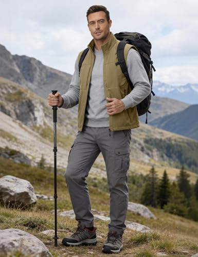 Eisctnd Mens Lightweight Quick Dry Vest Sleeveless Outdwear Utility Jacket | Utility Sleeveless Vest with Multi Pockets, Outerwear Hiking Fishing Photography Camping Travel Outdoor - color: Khaki, size: Large