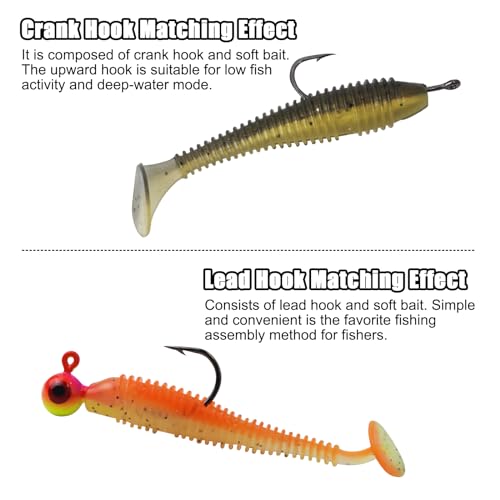 Soft Fishing Lures, 6.5cm/8cm Paddle Tail Swimbaits Soft Plastic Lures Kit for Bass Trout Walleye Crappie 30pcs/40pcs… - color: A-7.5cm/2.95in-30pcs