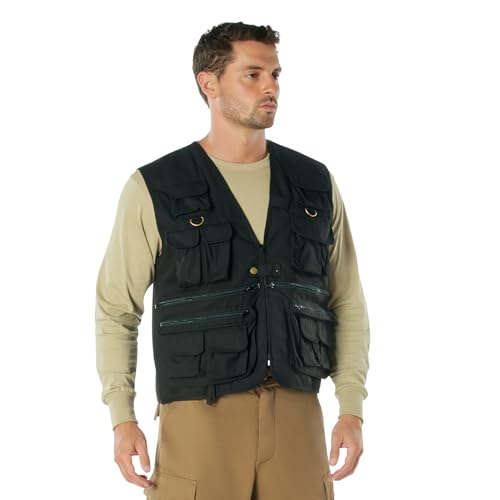 Rothco Uncle Milty Travel Vest - Outdoor Fishing Camping 17 Cargo Pocket Jacket - color: Black, size: 4X-Large