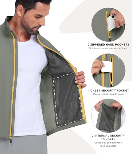 Little Donkey Andy Men's Lightweight Quick Dry Vest Packble Outerwear Sleeveless Windproof Jacket for Golfing Cycling Running - color: Laurel Oak, size: Small