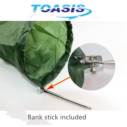 TOASIS Fishing Keep Net Collapsible Fish Keeping Nets Circular-Nylon Mesh Fishing Keepnet Diameter 11.8 Inch Length 4.92 Ft Carp Mesh Keepnets