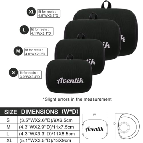 Aventik Neoprene Conventional Reel Cover Round Reel Gloves Trolling Reels Storage Reel Pouch Fits 800 1000 2000 3000 4000 5000 6000 Series Fishing Reels - color: 3pcs-Black, size: XL:5.1''W x 3.5''D