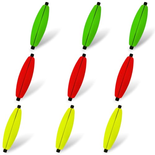 Narcissus Fishing Slotted Peg Float – Slip Bobbers for Fishing, Catfishing Tackle, Fishing Bobbers for Bass, Santee Rig, Easy Line Insertion, No Threading - color: 9pcs-1.5in