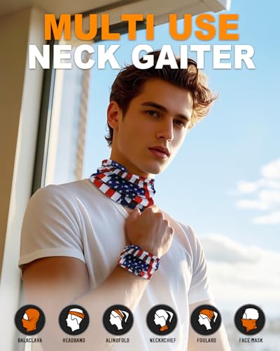 4Pack Neck Gaiter for Men Women Face Cover Mask Head Wrap Balaclava Headwear Bandana Headband Magic Scarf - color: A-bonehead Clown-1