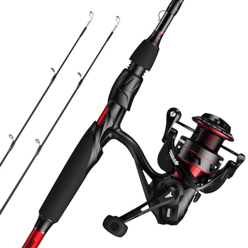 KastKing Royale Legend II Twin Tip Fishing Rod and Reel Combos, Spinning & Casting Combo, IM6 Graphite 2Pc Blanks, Extra Backup Tip Section, Stainless-Steel Guides, KastFlex Technology, EVA Handles - style: Spin: 3000 Reel, 7'0''- M Rod(2 Pcs + Extra Tips