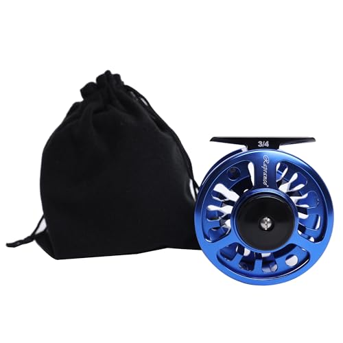 Raprance Fly Fishing Reel,CNC-Machined Aluminum Alloy Fly Reel Large Arbor Fly Reel, 3/4, 5/6, 7/8 wt Blue - size: 5/6wt
