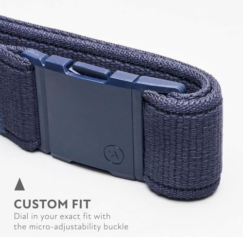 Arcade Belts A2 Unisex Adventure Belt: Heavy Duty Stretch, Metal Free Buckle - color: Atlas - Navy, size: Long (Up to 50"); 1.5" Wide