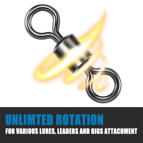 Dr.Fish Barrel Fishing Swivels, Available from #12-#12/0, Stainless Swivels Fishing Tackle Saltwater, Freshwater, Leader/Line/Lure Connector - size: #2/0(1")-165LB-40 Pack