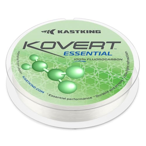 KastKing Kovert 100% Fluorocarbon Fishing Line - Clear Fishing Leader, High Sensitivity, Strong Knot Strength, Shock & Abrasion Resistant, Extreme Clarity, Ultra-Low Visibility, Fast Sinking - color: Kovert Essential (Economic), size: 8LB-25Yds (Clear)