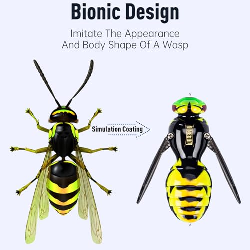 Kingdom Wasp Crawl Bait Insect Bionic Floating Fishing Lures Swimbaits Hard Artificial Baits Lure Freshwater and Saltwater Bass Carp Pike Walleye Fishing ABS Material Carbon Steel Three Book Hook - color: 01, size: 4.2g