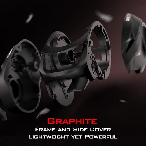 KastKing Brutus Baitcasting Fishing Reel, Graphite Frame, 7.2:1 Gear Ratio, 5+1 Shielded Stainless-Steel Ball Bearings,10 Button Magnetic Braking System, 17.6LB Carbon Fiber Drag, Aluminum Handle - color: Left Handed-7.2:1