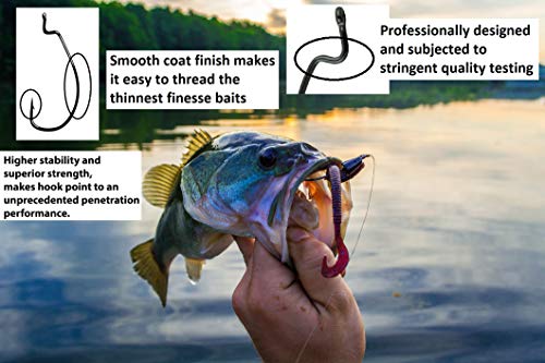 Angler's Grotto EWG Offset Shank Worm Hook | 15/25 Count Per Pack | Freshwater Saltwater Fishing Hooks | High Carbon Steel Extra Strength | Size #1#1/0#2/0#3/0#4/0#5/0 - size: Size #4/0, 25 Count