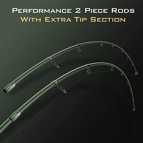 KastKing Spartacus II Fishing Rods - IM6 Graphite Blanks Casting & Spinning Rods, 2-Piece Rods with Extra Tip Section, PTS Power Transition System, KastFlex Technology, Rubber Cork Handle - size: 6'2"- M- Fast (2pcs+ Extra Tip), style: Spinning