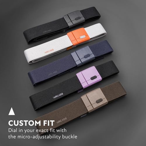Arcade Belts Adventure Mag Unisex Belt: Heavy Duty Stretch, Metal Free Buckle - color: Aero Mag - Medium Brown