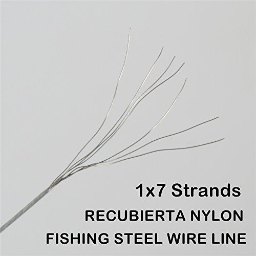 100 Metres 17 Pound 0.38mm Fishing Stee Wire Nylon Coated 1x7 Stainless Steel Leader Wire Super Soft Fishing Wire Lines